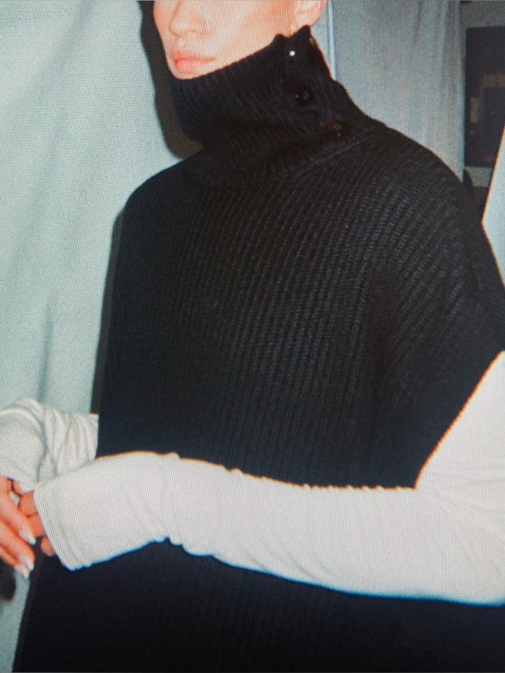 Paper Label ribbed turtleneck sweater tunic